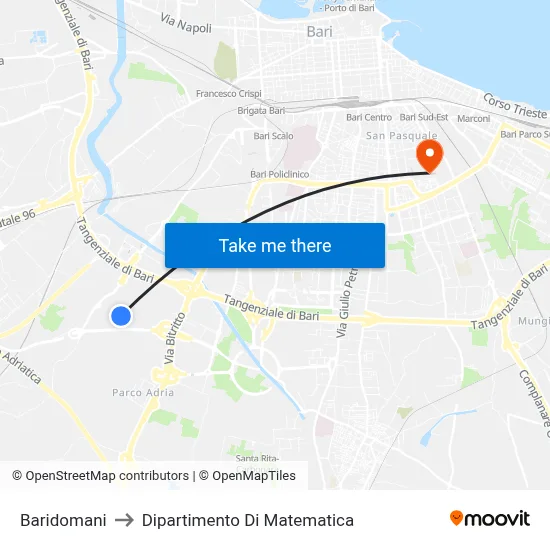 Baridomani to Department of Mathematics map