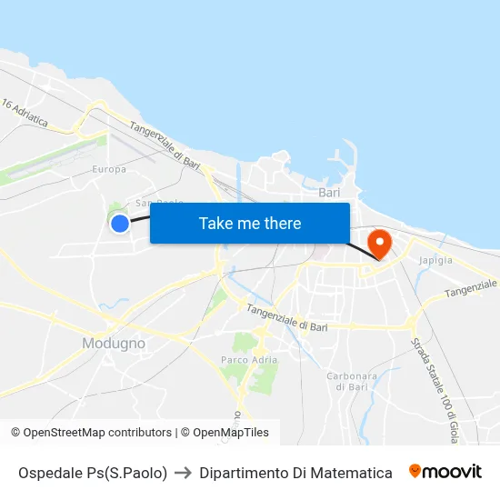 St. Paul Hospital to Mathematics Department map
