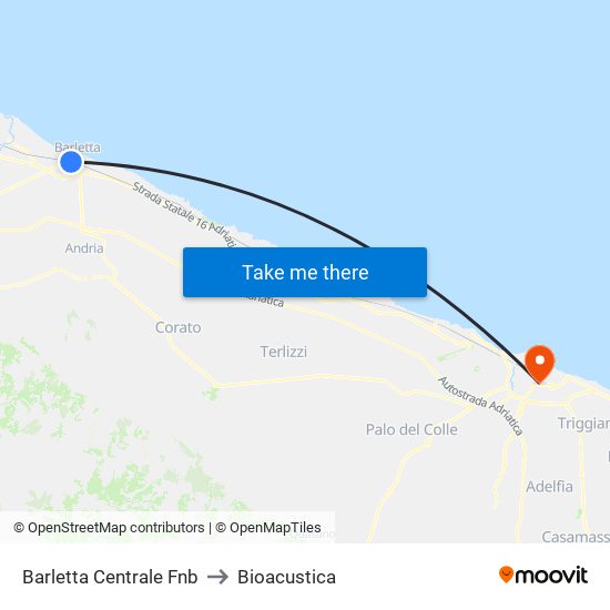 Barletta Centrale Fnb to Bioacustica map