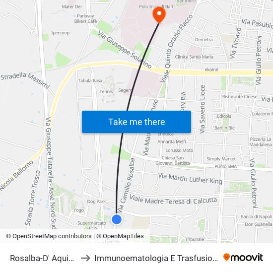 Rosalba-D' Aquino to Immunoematologia E Trasfusione map