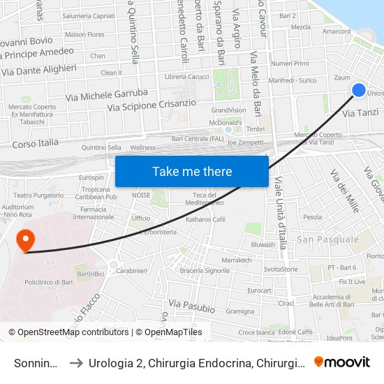 Sonnino-Carabellese to Urologia 2, Chirurgia Endocrina, Chirurgia Plastica, Chirurgia Toragica, Medicina Dello Sport map