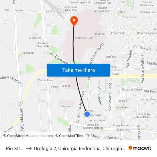 Pio XII (Farmacia) to Urologia 2, Chirurgia Endocrina, Chirurgia Plastica, Chirurgia Toragica, Medicina Dello Sport map