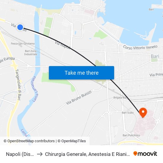 Napoli (Distributore) to Chirurgia Generale, Anestesia E Rianimazione, Cardiochirurgia map