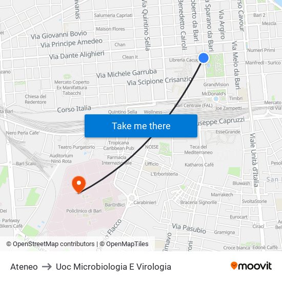 Ateneo to Uoc Microbiologia E Virologia map