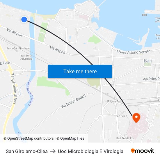 San Girolamo-Cilea to Uoc Microbiologia E Virologia map