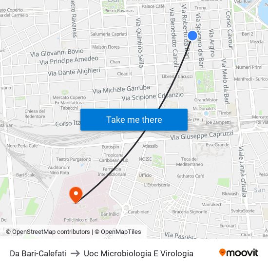 Da Bari-Calefati to Uoc Microbiologia E Virologia map