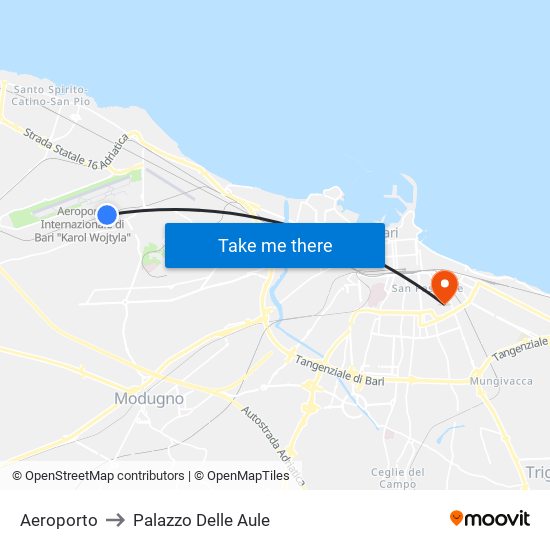 Aeroporto to Palazzo Delle Aule map