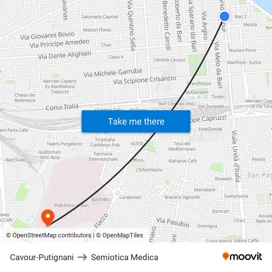Cavour-Putignani to Semiotica Medica map