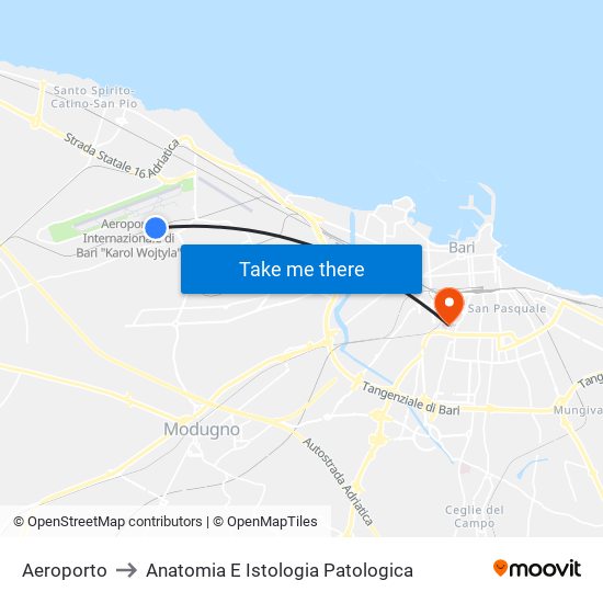 Aeroporto to Anatomia E Istologia Patologica map