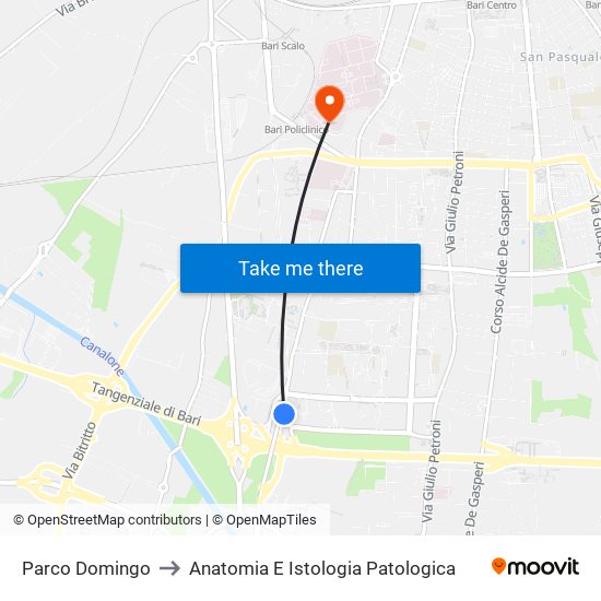 Parco Domingo to Anatomia E Istologia Patologica map