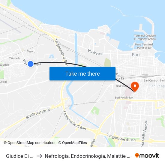 Giudice Di Pace to Nefrologia, Endocrinologia, Malattie Metaboliche map