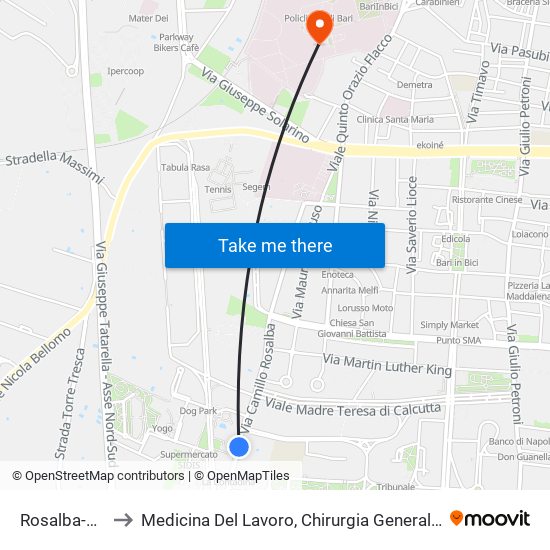 Rosalba-D' Aquino to Medicina Del Lavoro, Chirurgia Generale (Padiglione Balestrazzi) map