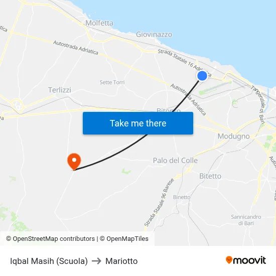 Iqbal Masih (School) to Mariotto map