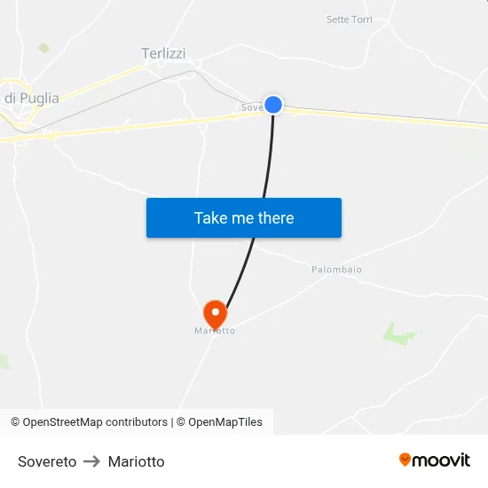 Sovereto to Mariotto map
