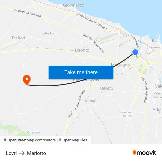 Lovri to Mariotto map