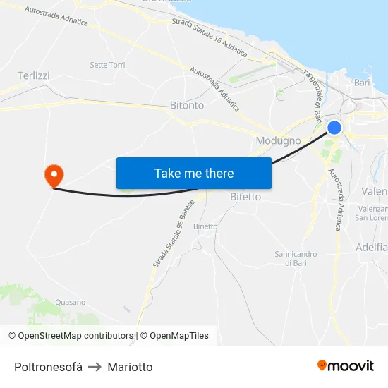 Poltronesofà to Mariotto map