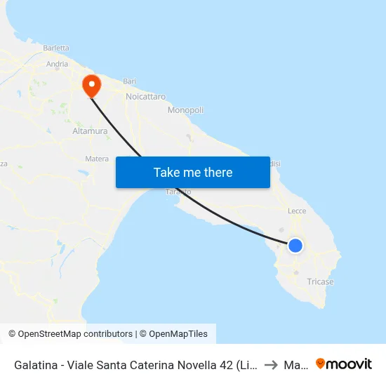 Galatina - Viale Santa Caterina Novella 42 (Classical High School/Near Hospital) to Mariotto map