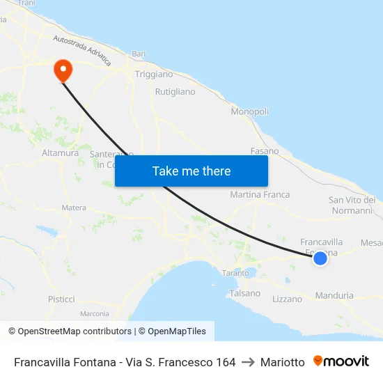 Francavilla Fontana - Via S. Francesco 164 to Mariotto map