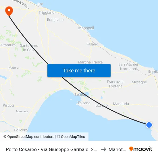Porto Cesareo - Via Giuseppe Garibaldi 248 to Mariotto map