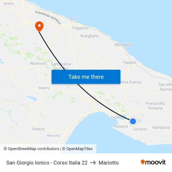 San Giorgio Ionico - Corso Italia 22 to Mariotto map