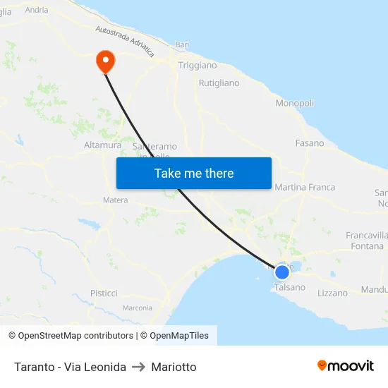Taranto - Via Leonida to Mariotto map