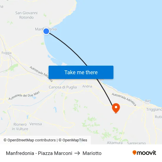 Manfredonia - Piazza Marconi to Mariotto map