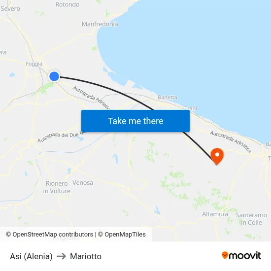 Asi (Alenia) to Mariotto map