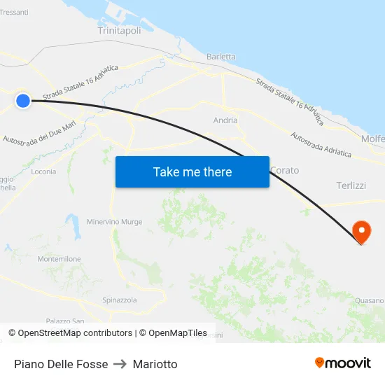 Piano Delle Fosse to Mariotto map