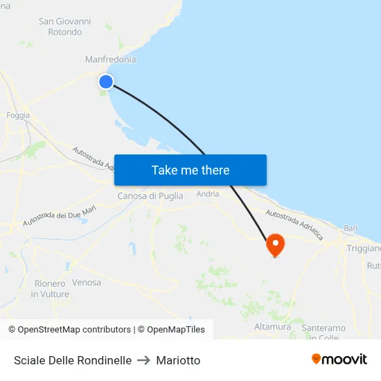Rondinelle Path to Mariotto map