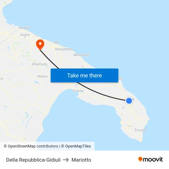 Della Repubblica-Gidiuli to Mariotto map
