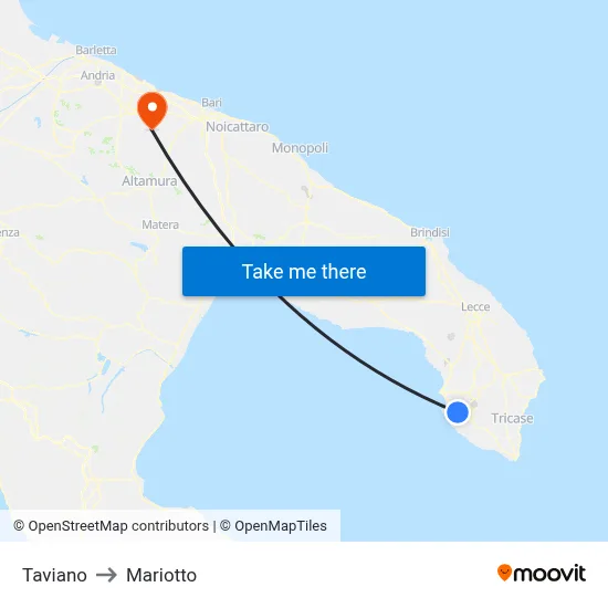 Taviano to Mariotto map