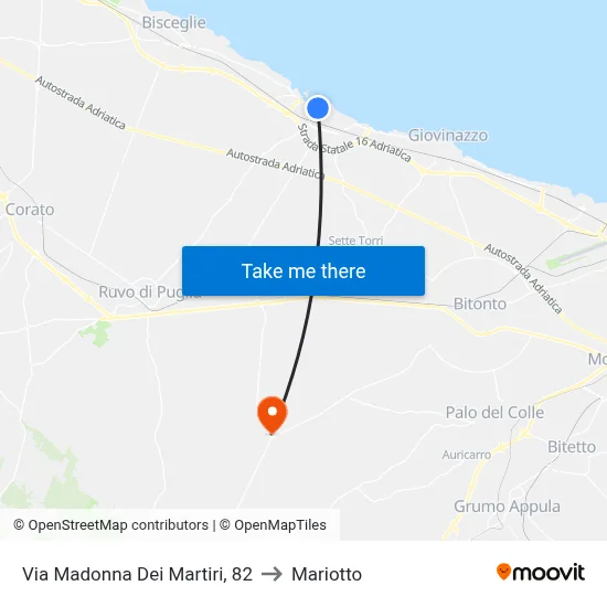 Madonna Dei Martiri Street, 82 to Mariotto map