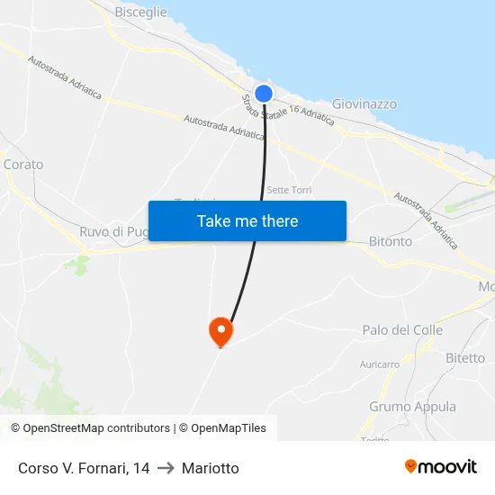 Corso V. Fornari, 14 to Mariotto map