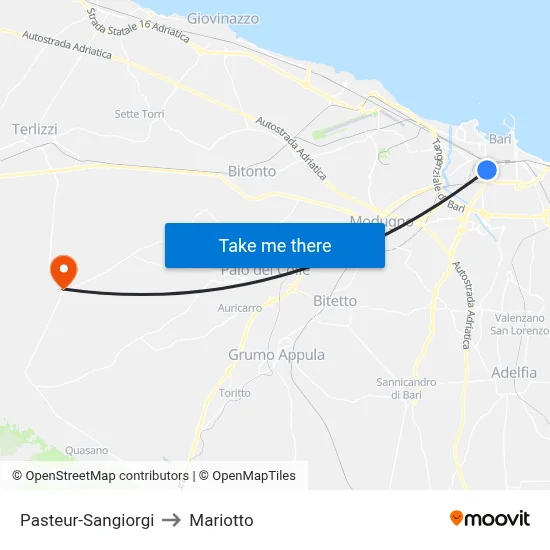 Pasteur-Sangiorgi to Mariotto map