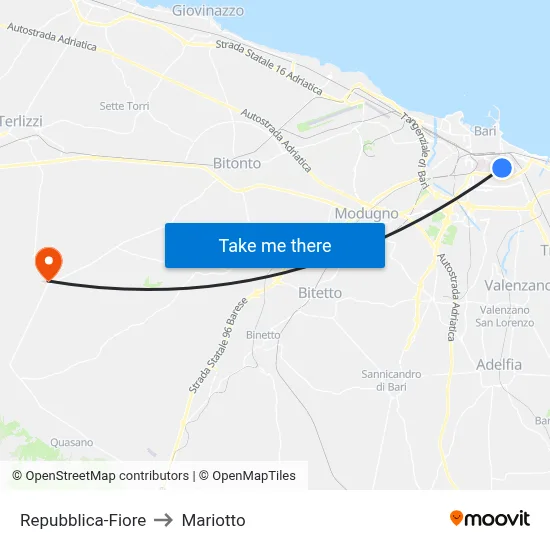 Repubblica-Fiore to Mariotto map
