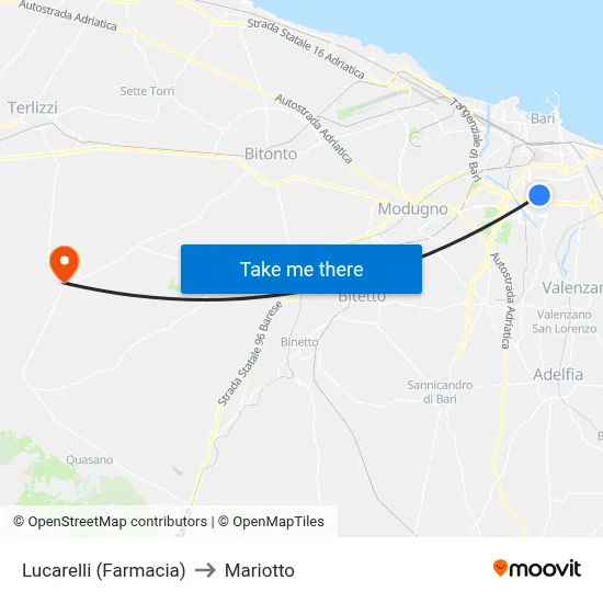 Lucarelli (Pharmacy) to Mariotto map