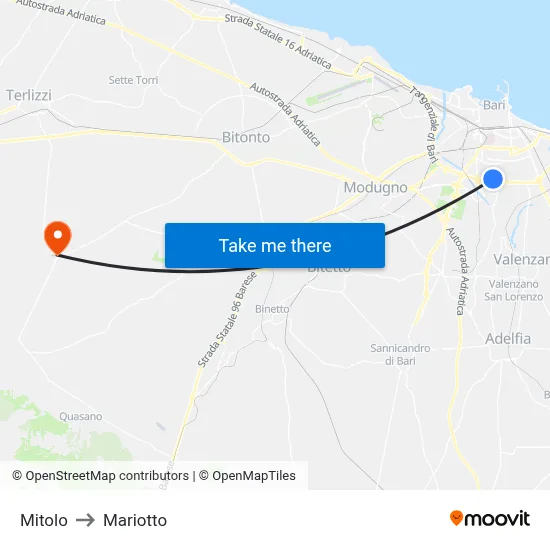 Mitolo to Mariotto map