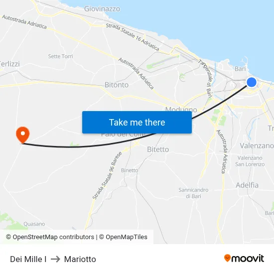 Dei Mille 1st to Mariotto map