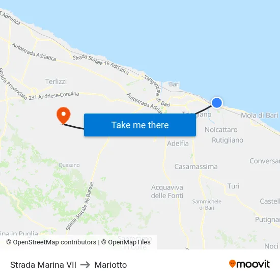 Marina Road VII to Mariotto map