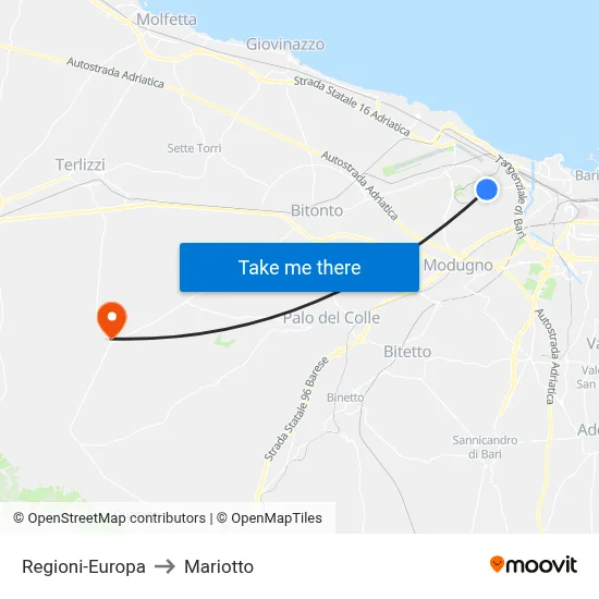 Regions-Europe to Mariotto map