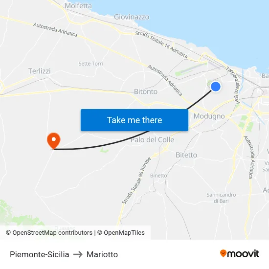 Piedmont-Sicily to Mariotto map