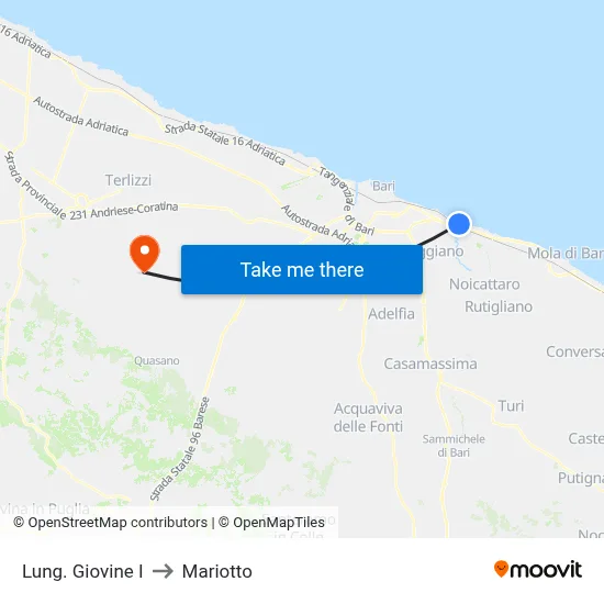 Giovine Waterfront I to Mariotto map
