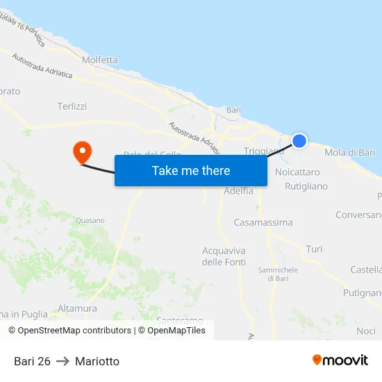 Bari 26 to Mariotto map