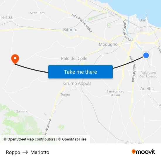 Roppo to Mariotto map