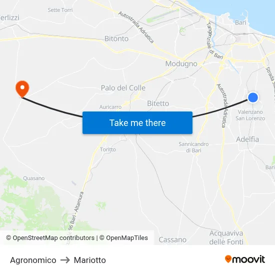 Agronomico to Mariotto map