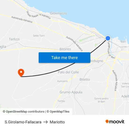 S.Girolamo-Fallacara to Mariotto map