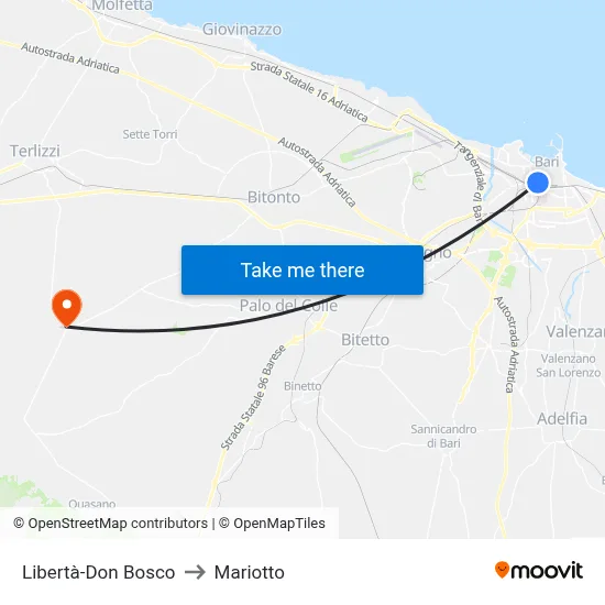 Liberty-Don Bosco to Mariotto map