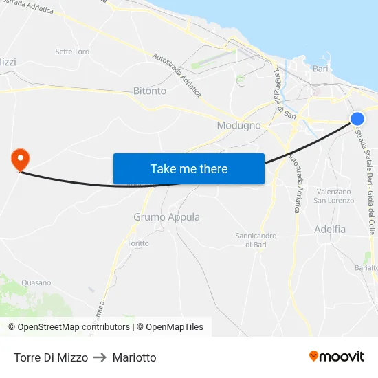 Torre Di Mizzo to Mariotto map