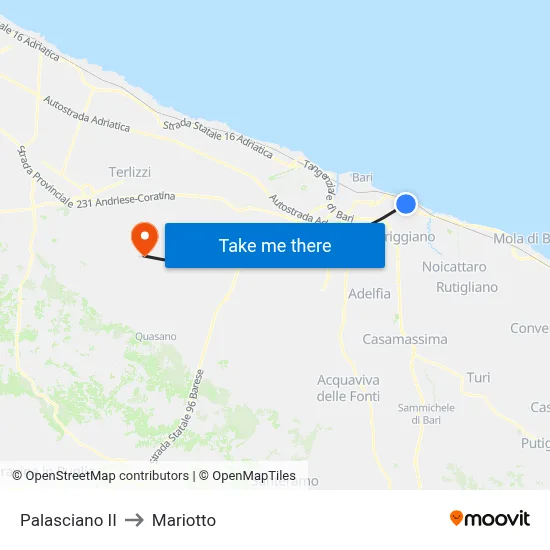 Palasciano II to Mariotto map