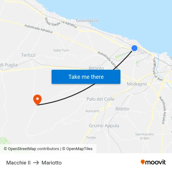 Macchie II to Mariotto map